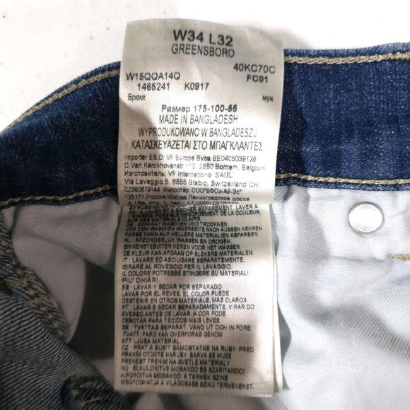 Wrangler Retro Medium Wash Jeans 34x32 Mens Greensboro Straight Regular Casual - Picture 12 of 16